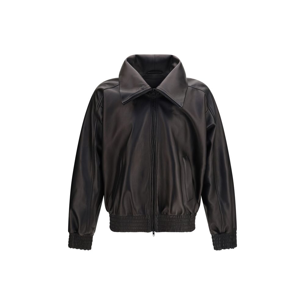 Balenciaga Black Lamb Ovis Aries Leather Jacket - Eljoys Fashion 