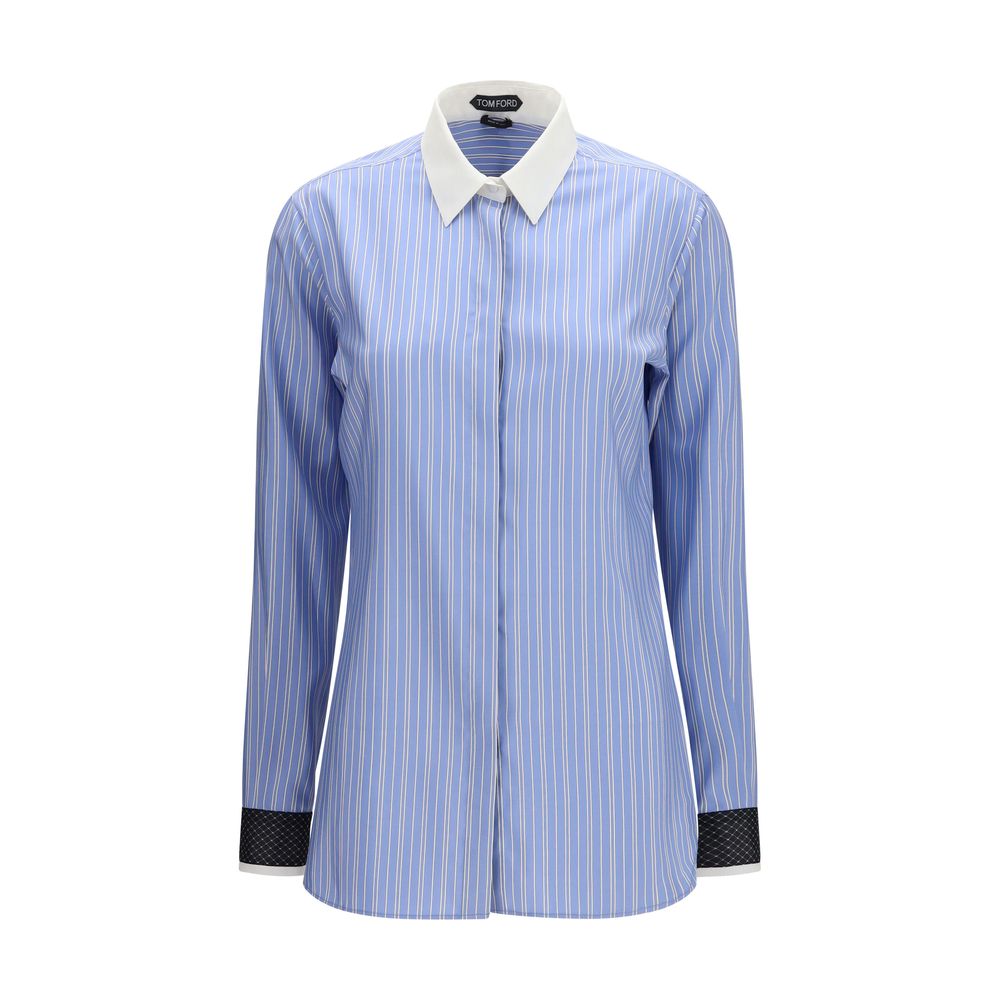 Tom Ford Blue Silk Dress Shirt - Eljoys Fashion 