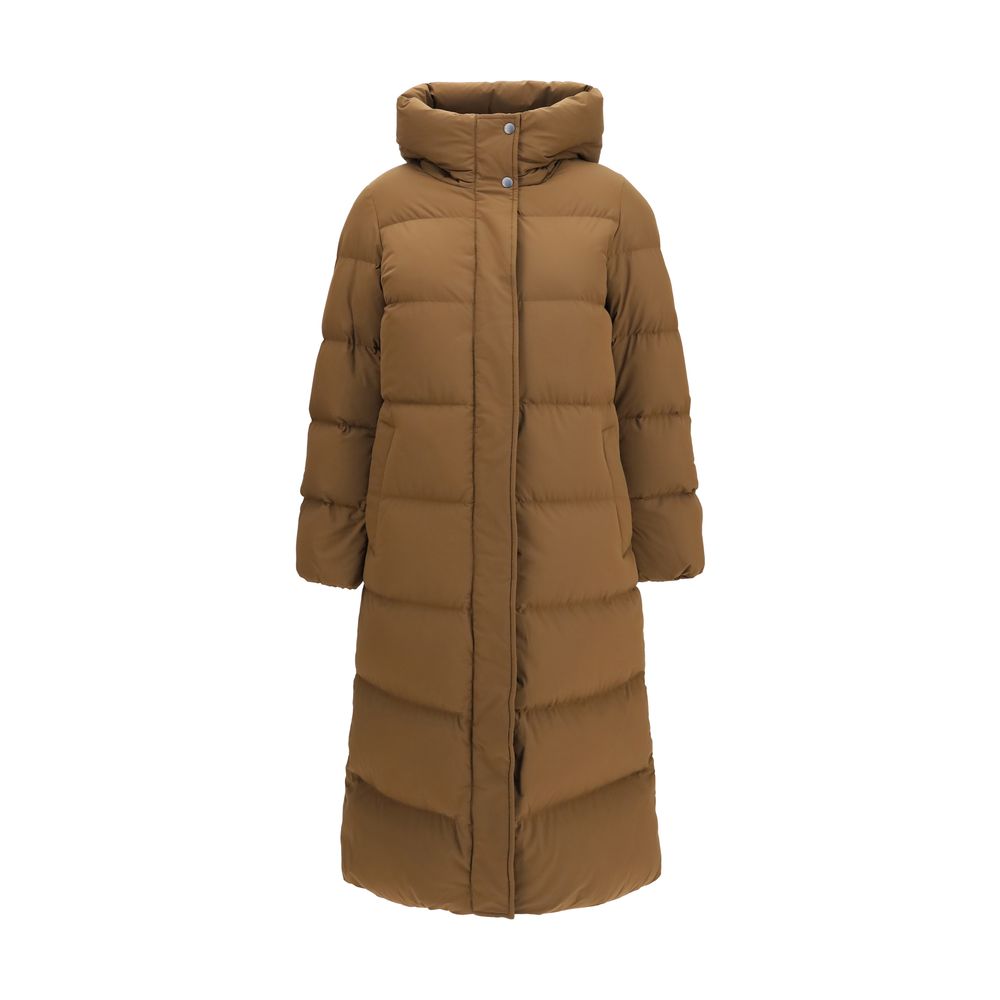 Woolrich Brown Polyamide Full-Length Jacket - Eljoys Fashion 