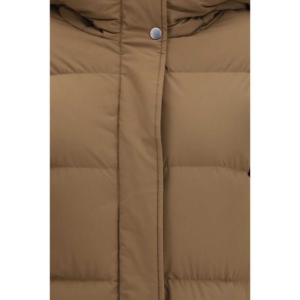 Woolrich Brown Polyamide Full-Length Jacket - Eljoys Fashion 