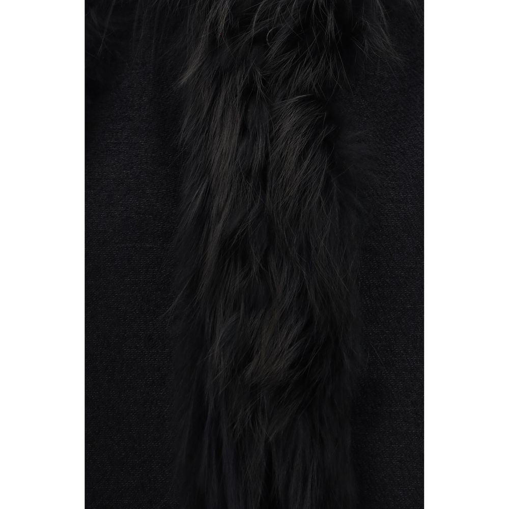 Fendi Black Wool Oves Aries Sleeveless Jacket - Eljoys Fashion 