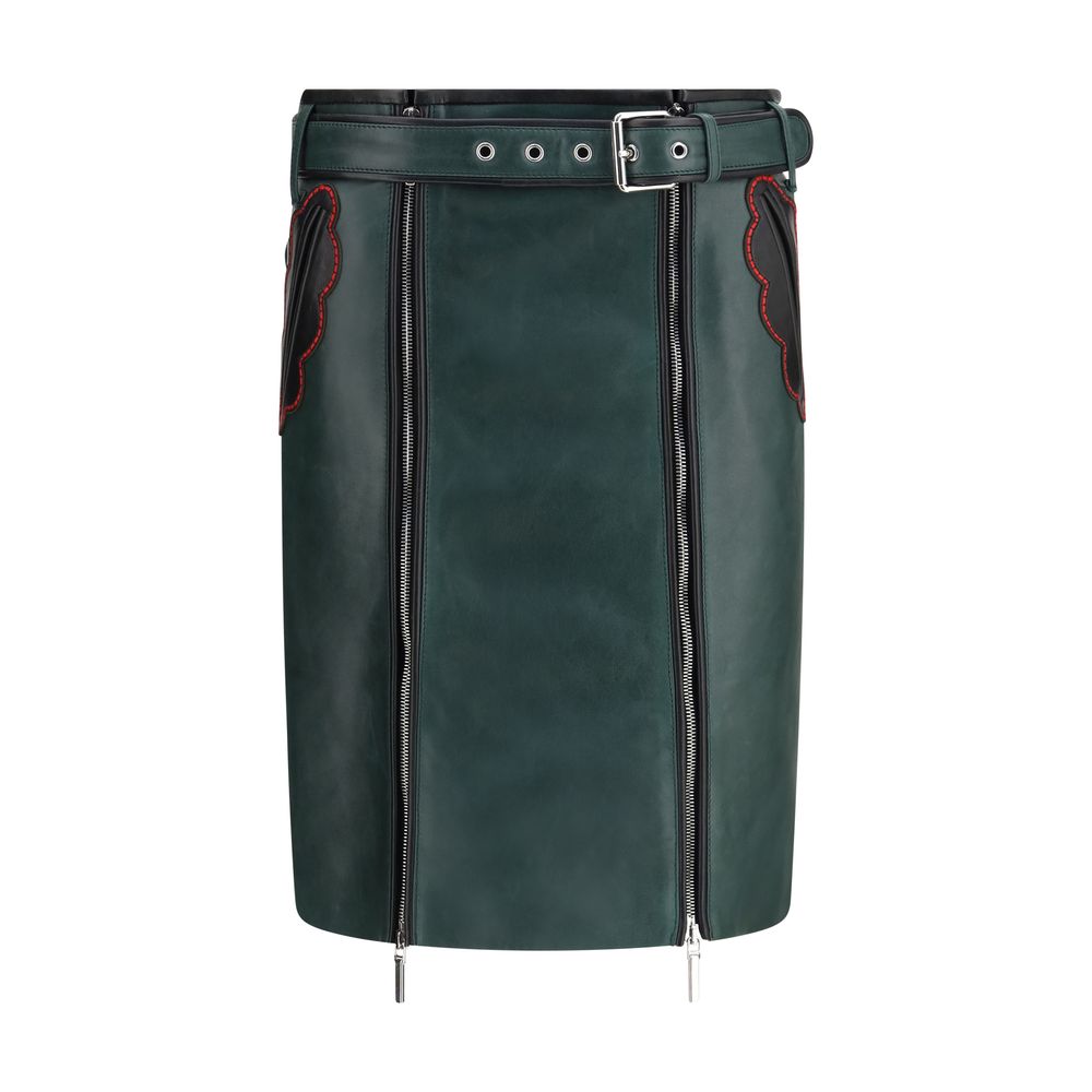 Marni Bicolor Calf Leather Bos Taurus Long Skirt - Eljoys Fashion 