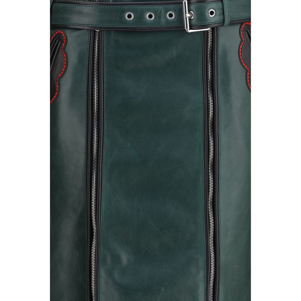 Marni Bicolor Calf Leather Bos Taurus Long Skirt - Eljoys Fashion 