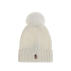 Moncler Grenoble White Wool Oves Aries Beanie - Eljoys Fashion 