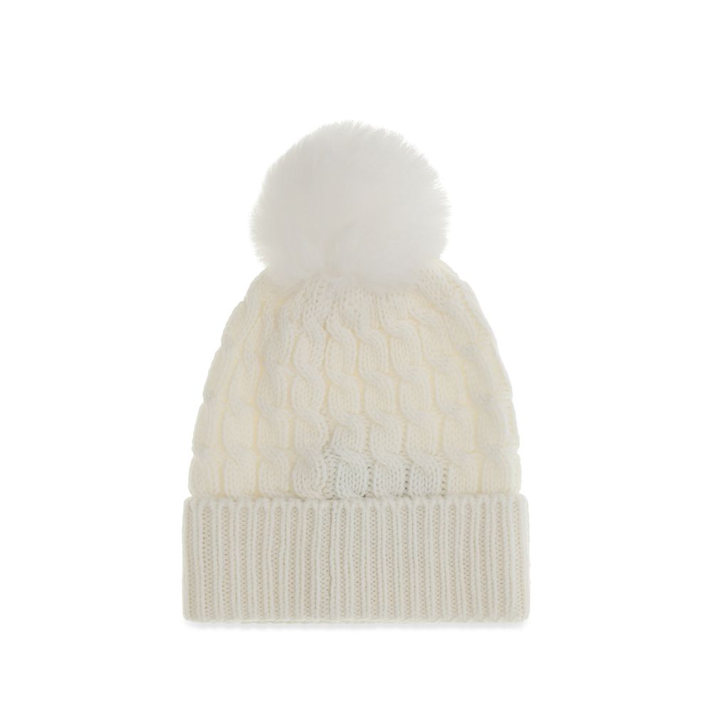 Moncler Grenoble White Wool Oves Aries Beanie - Eljoys Fashion 