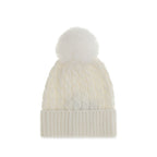 Moncler Grenoble White Wool Oves Aries Beanie - Eljoys Fashion 