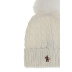Moncler Grenoble White Wool Oves Aries Beanie - Eljoys Fashion 