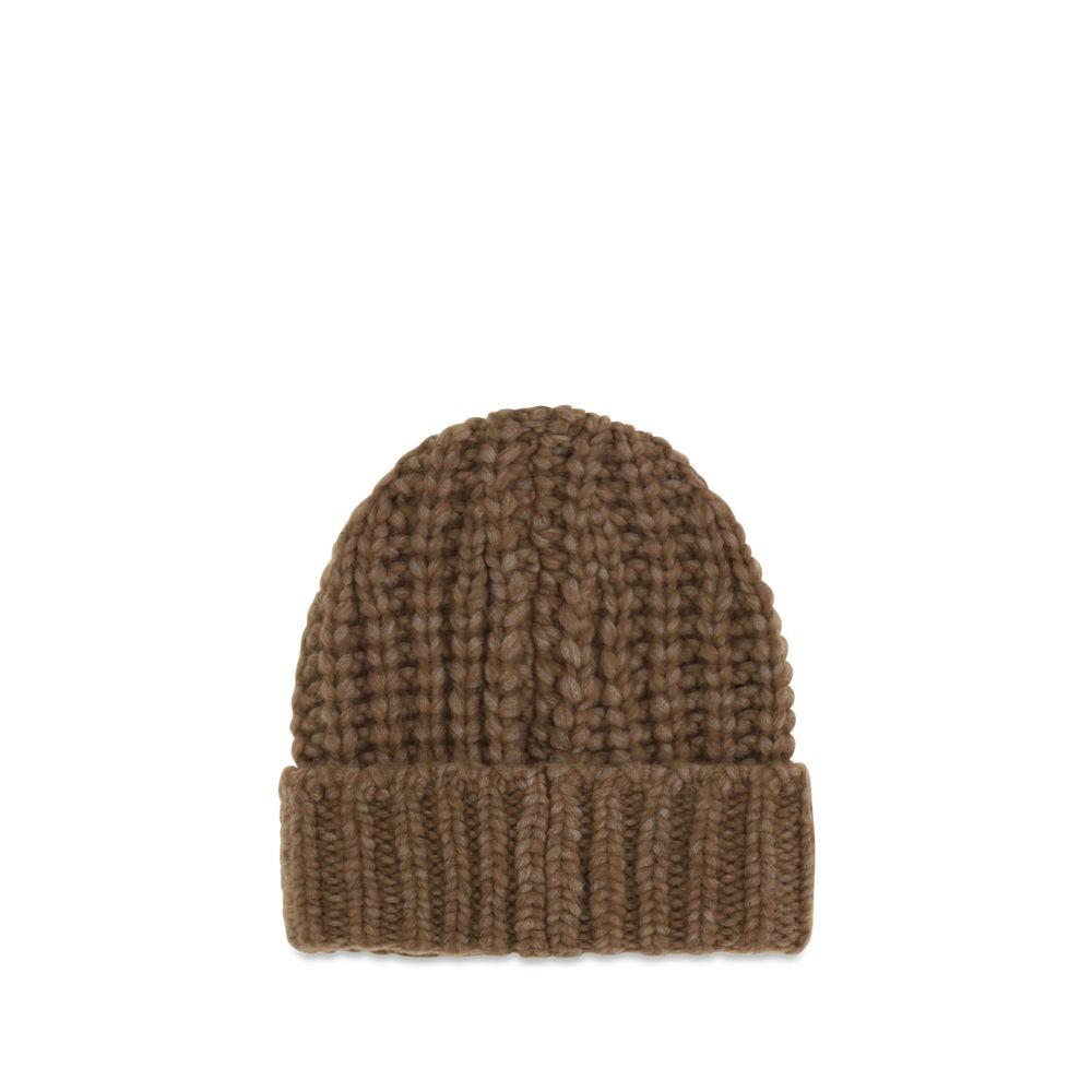 Moncler Grenoble Brown Alpaca Vicugna Pacos Beanie - Eljoys Fashion 
