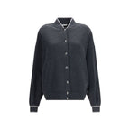 Brunello Cucinelli Gray Cotton Bomber - Eljoys Fashion 