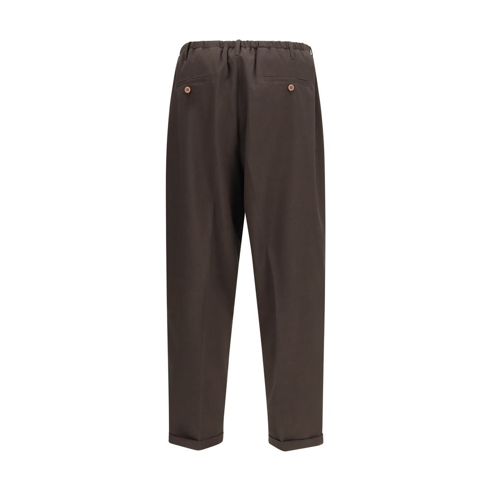 Magliano Brown Polyester Casual Pants - Eljoys Fashion 