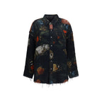 R13 Black Cotton Pattern Shirt - Eljoys Fashion 