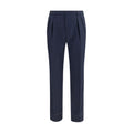 Brioni Blue Wool Oves Aries Casual Pants - Eljoys Fashion 