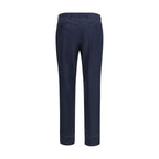 Brioni Blue Wool Oves Aries Casual Pants - Eljoys Fashion 