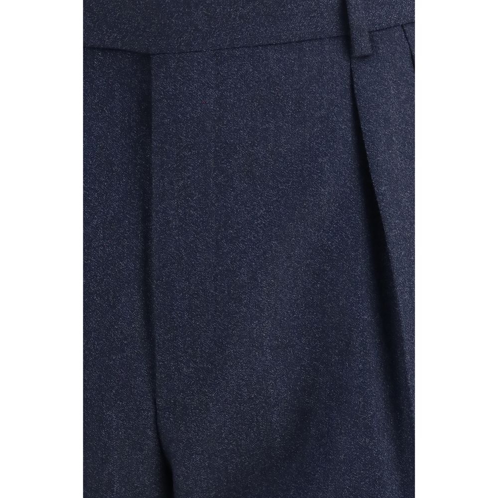 Brioni Blue Wool Oves Aries Casual Pants - Eljoys Fashion 