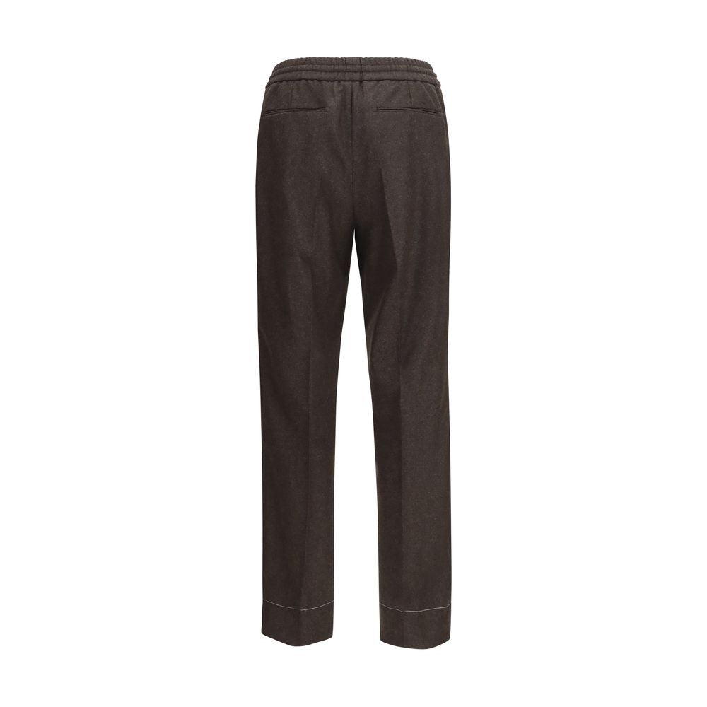 Brioni Brown Wool Oves Aries Casual Pants - Eljoys Fashion 
