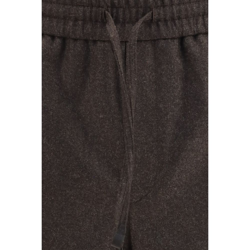 Brioni Brown Wool Oves Aries Casual Pants - Eljoys Fashion 