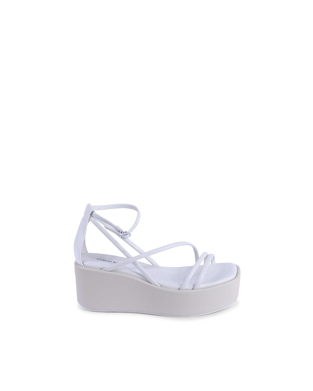 Calvin Klein White Leather Platform Sandals - Eljoys Fashion 