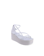 Calvin Klein White Leather Platform Sandals - Eljoys Fashion 