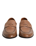 Brunello Cucinelli Brown Leather Slip-On Loafers - Eljoys Fashion 