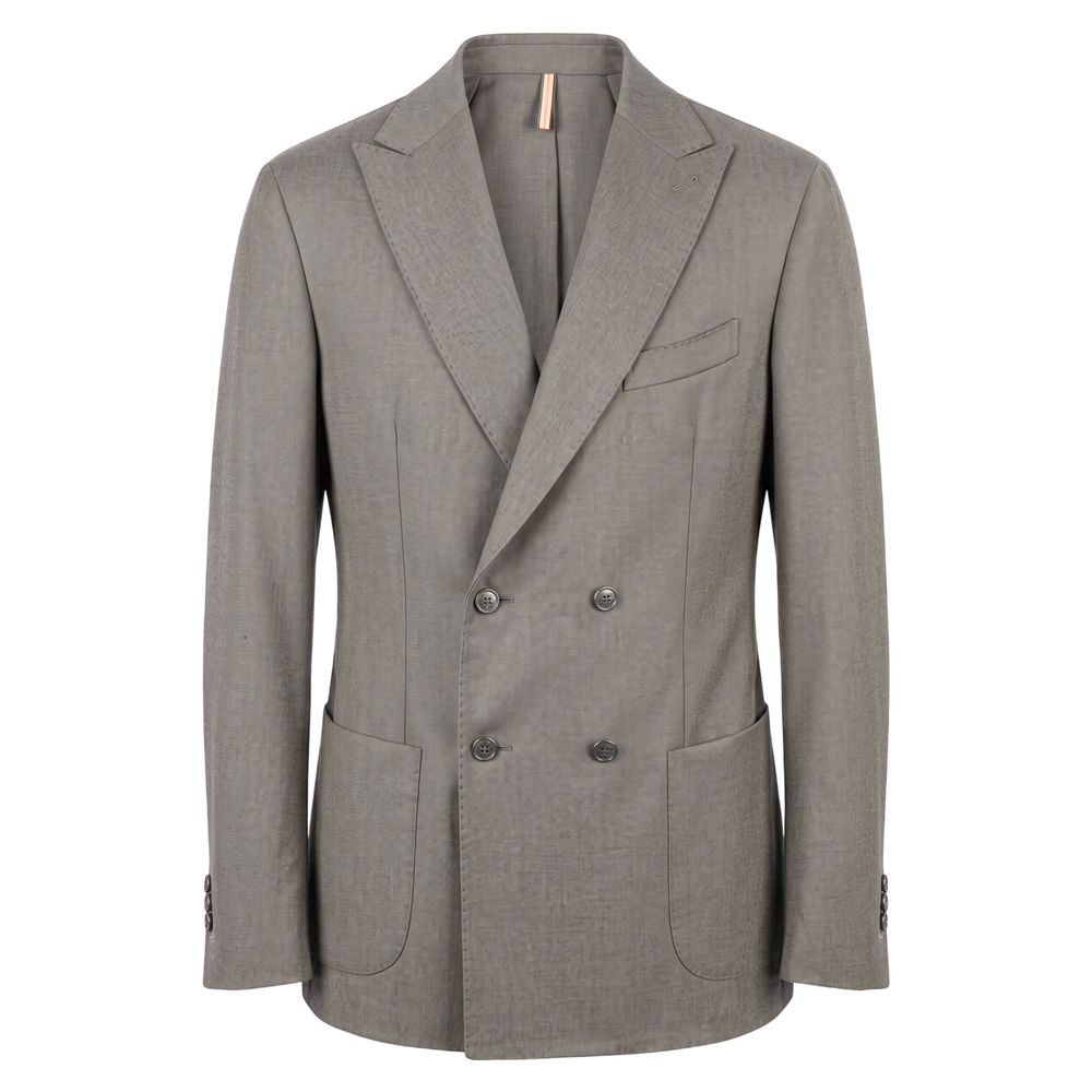 Roberto Pepe Luxury Grey Viscose Men Jacket - Eljoys Fashion 