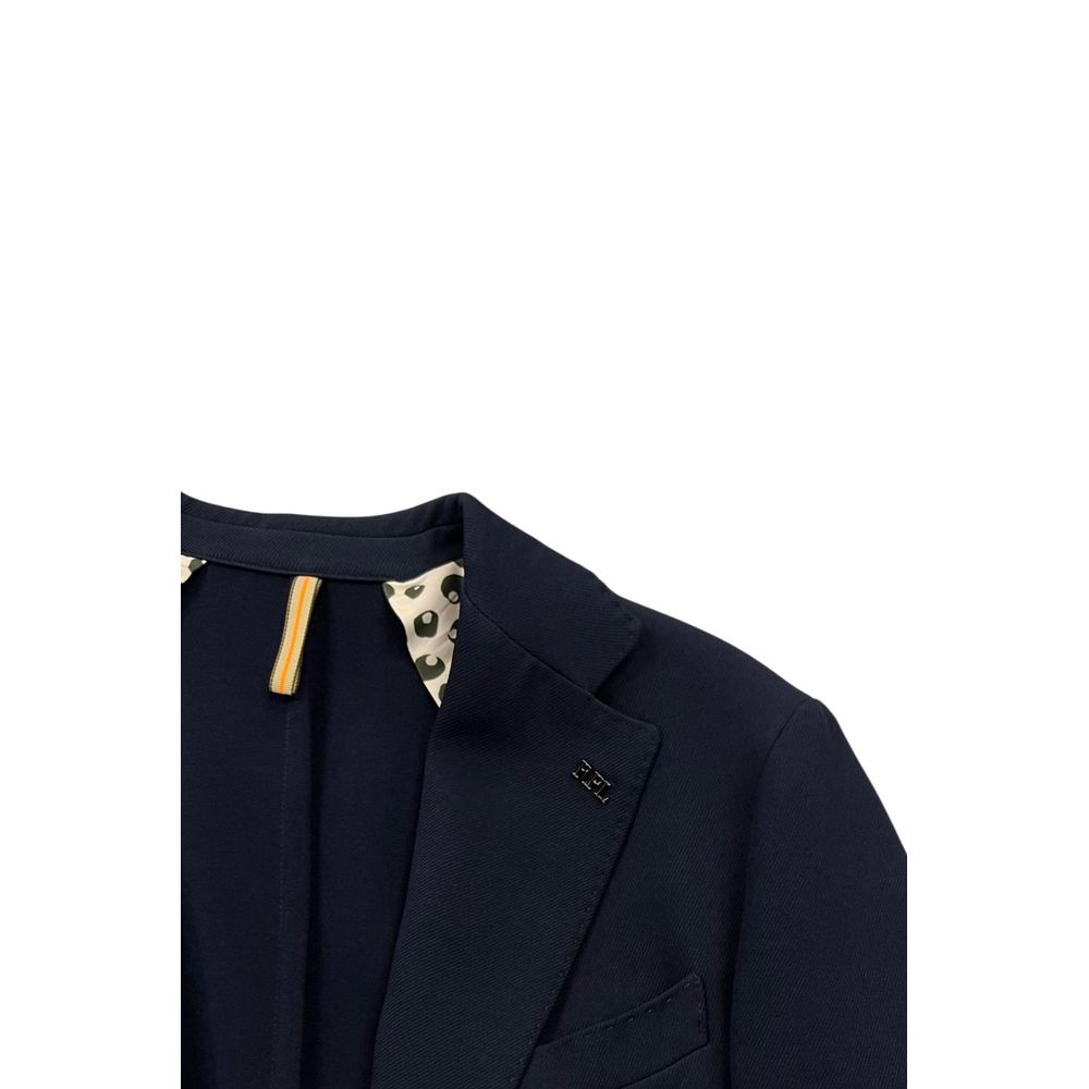 Roberto Pepe Luxury Blue Polyester Men Jacket - Eljoys Fashion 
