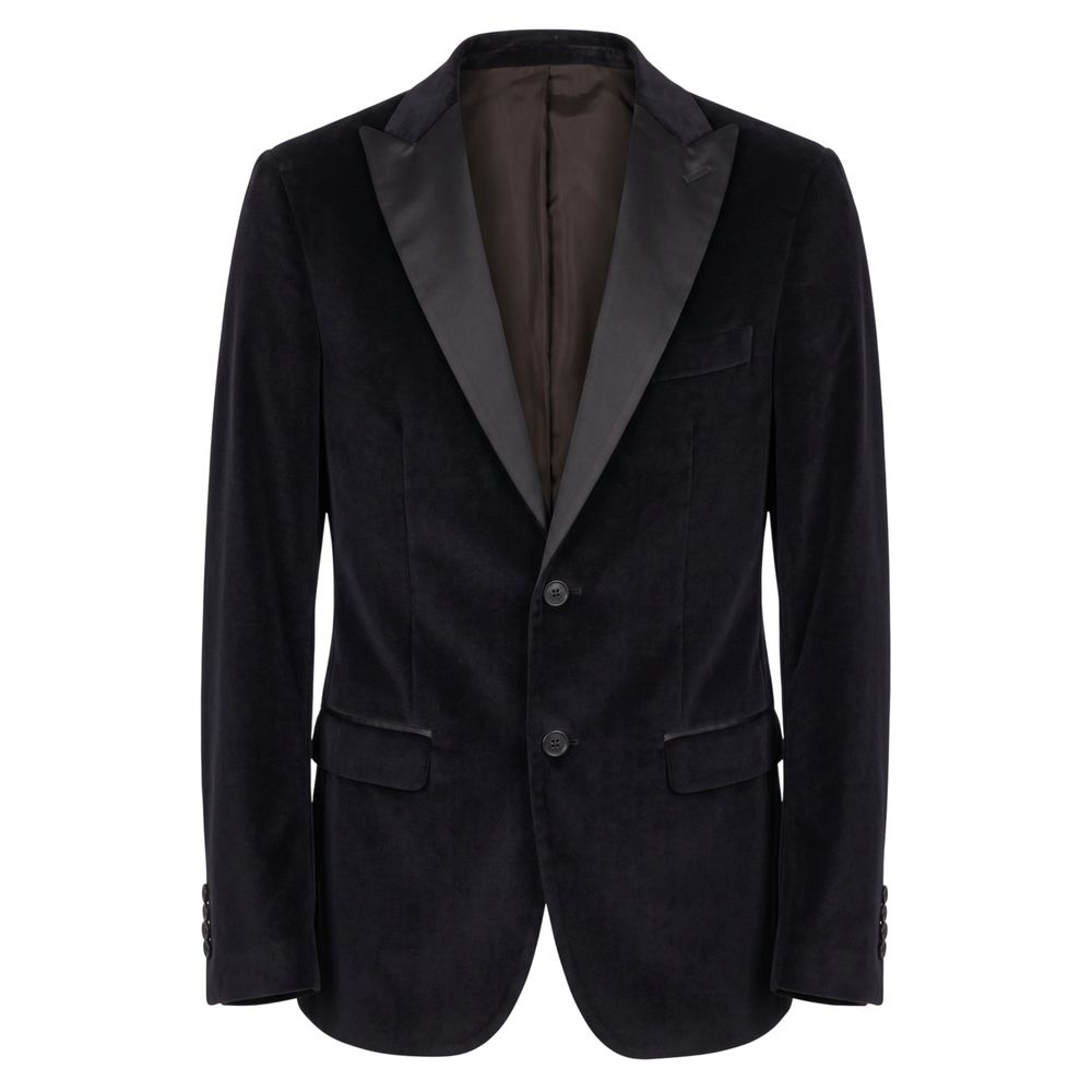 Roberto Pepe Luxury Black Cotton Men Jacket - Eljoys Fashion 