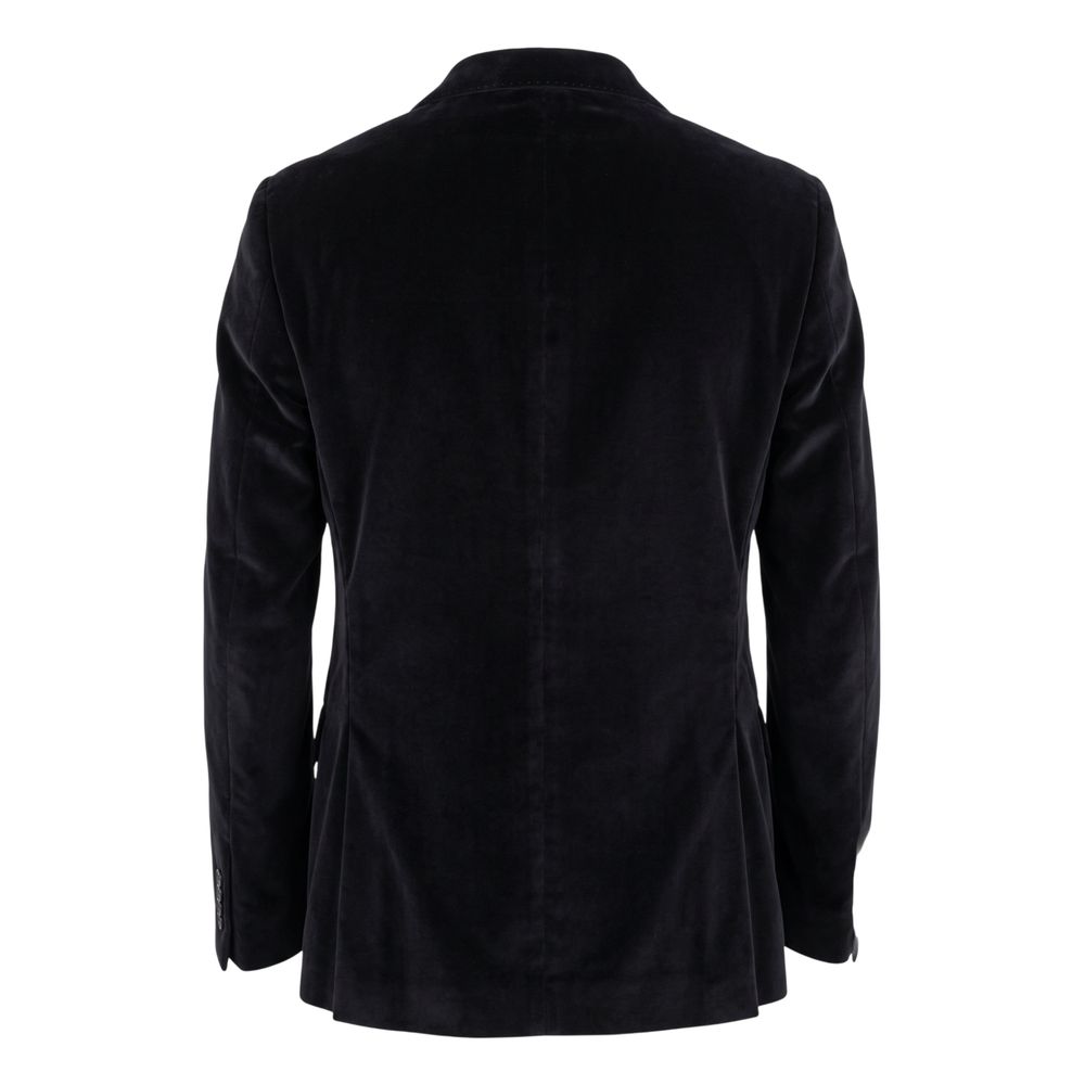 Roberto Pepe Luxury Black Cotton Men Jacket - Eljoys Fashion 