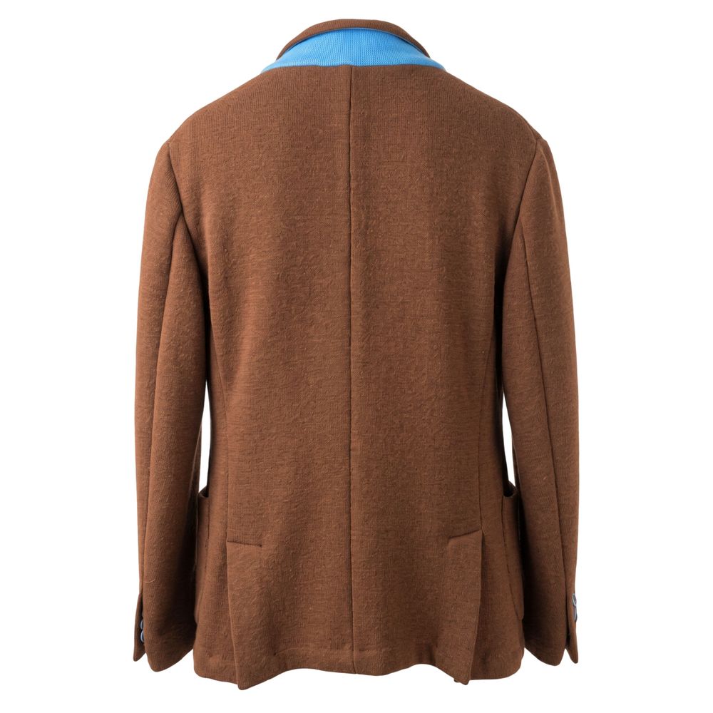 Roberto Pepe Luxury Brown Viscose Men Jacket - Eljoys Fashion 