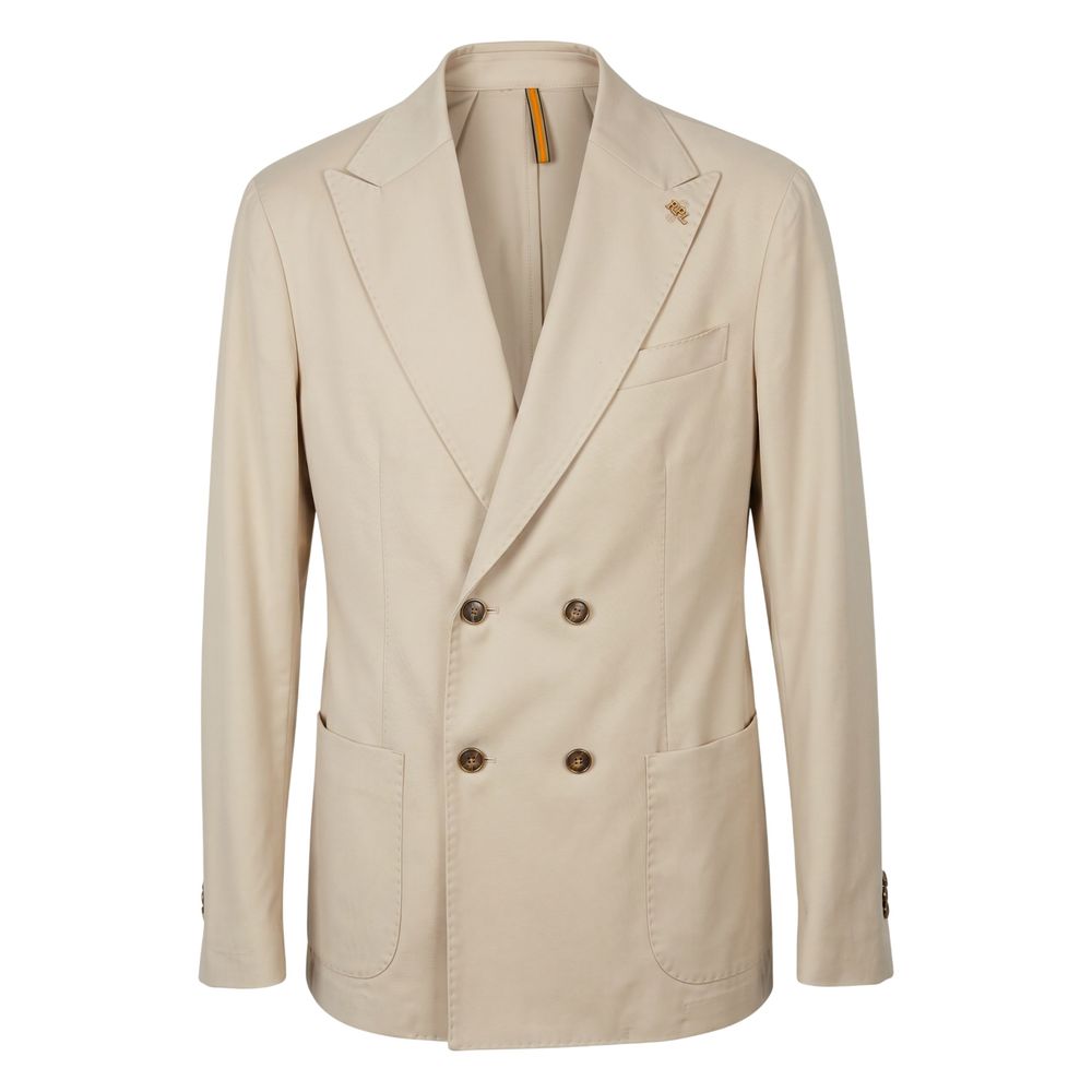Roberto Pepe Luxury Beige Viscose Men Jacket - Eljoys Fashion 