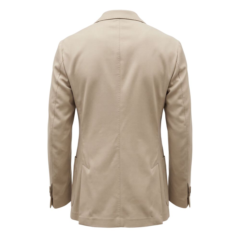 Roberto Pepe Luxury Beige Viscose Men Jacket - Eljoys Fashion 
