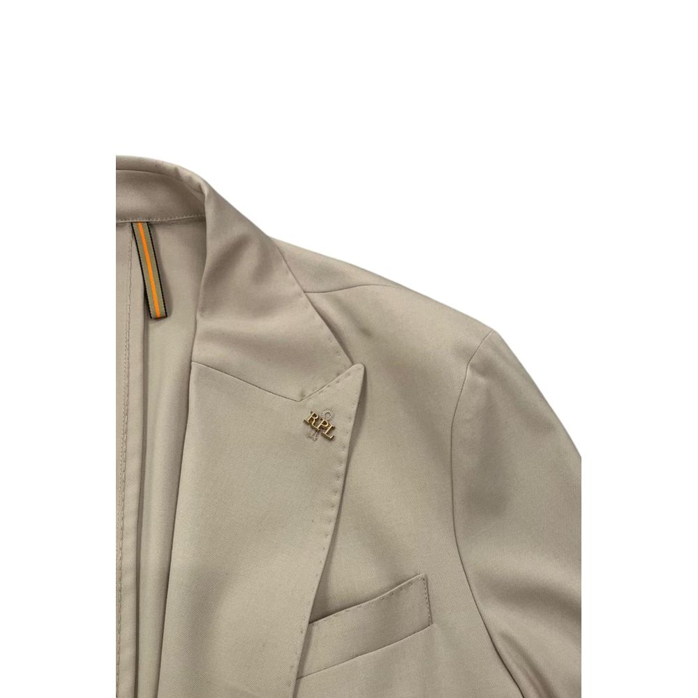 Roberto Pepe Luxury Beige Viscose Men Jacket - Eljoys Fashion 