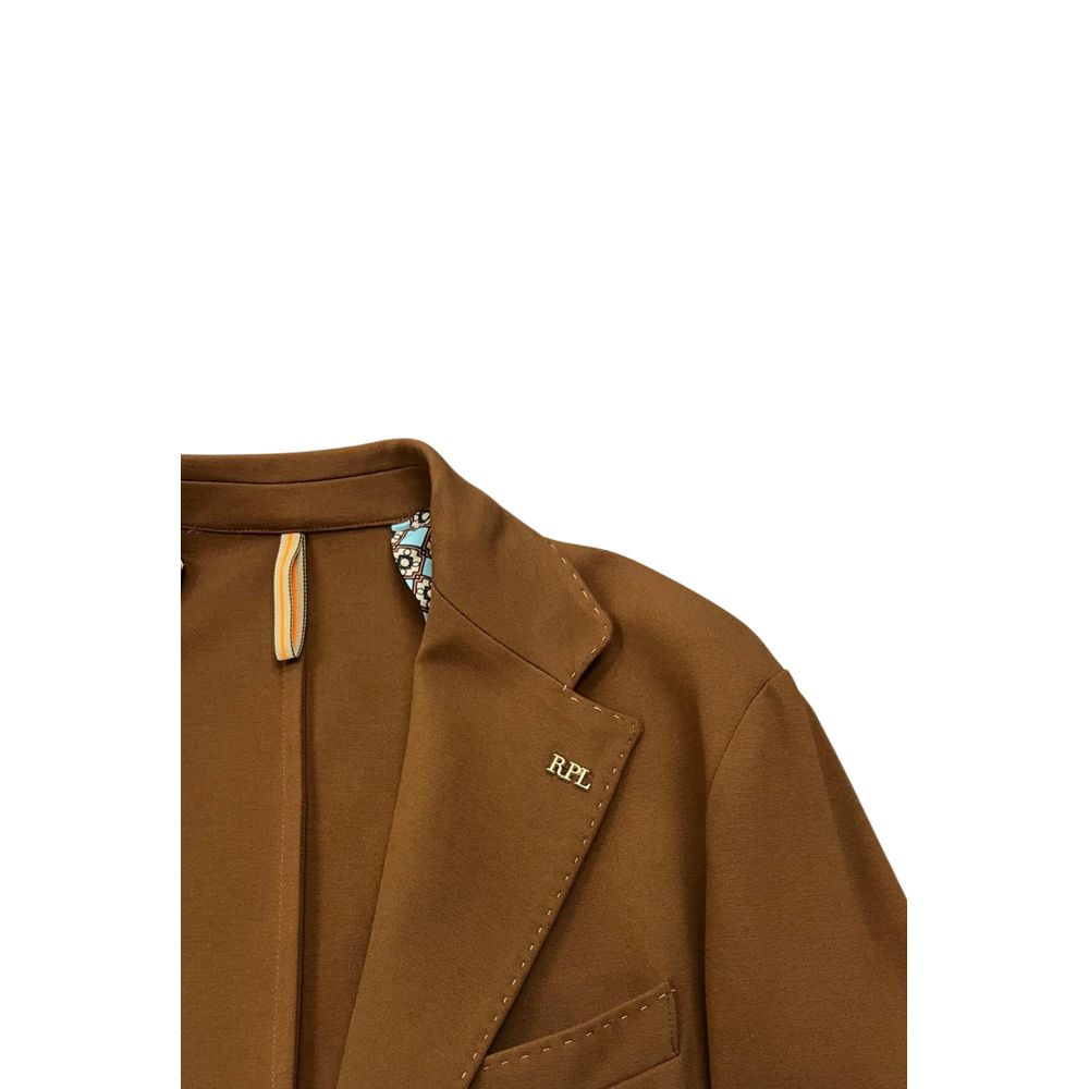 Roberto Pepe Luxury Brown Viscose Men Jacket - Eljoys Fashion 