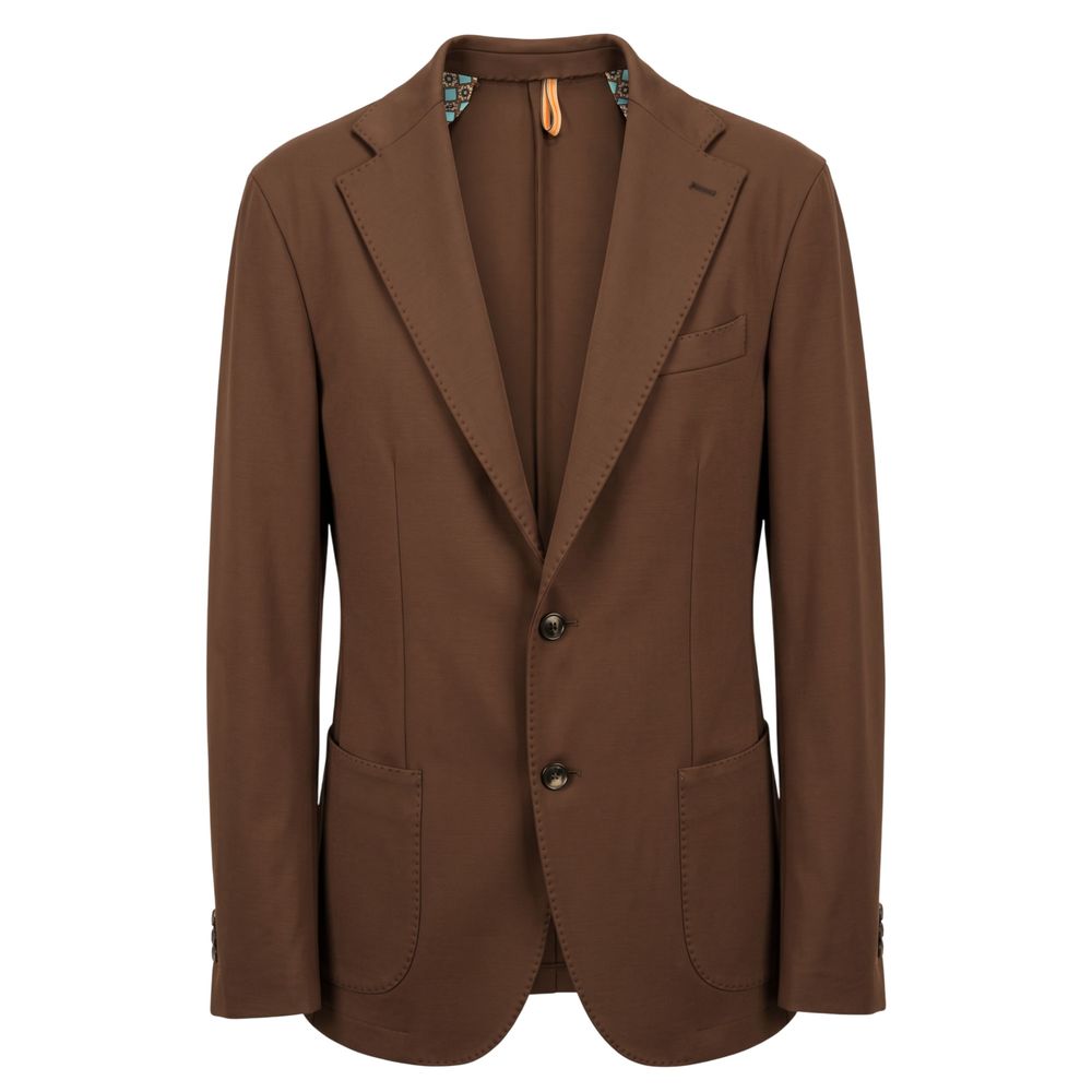 Roberto Pepe Luxury Brown Viscose Men Jacket - Eljoys Fashion 