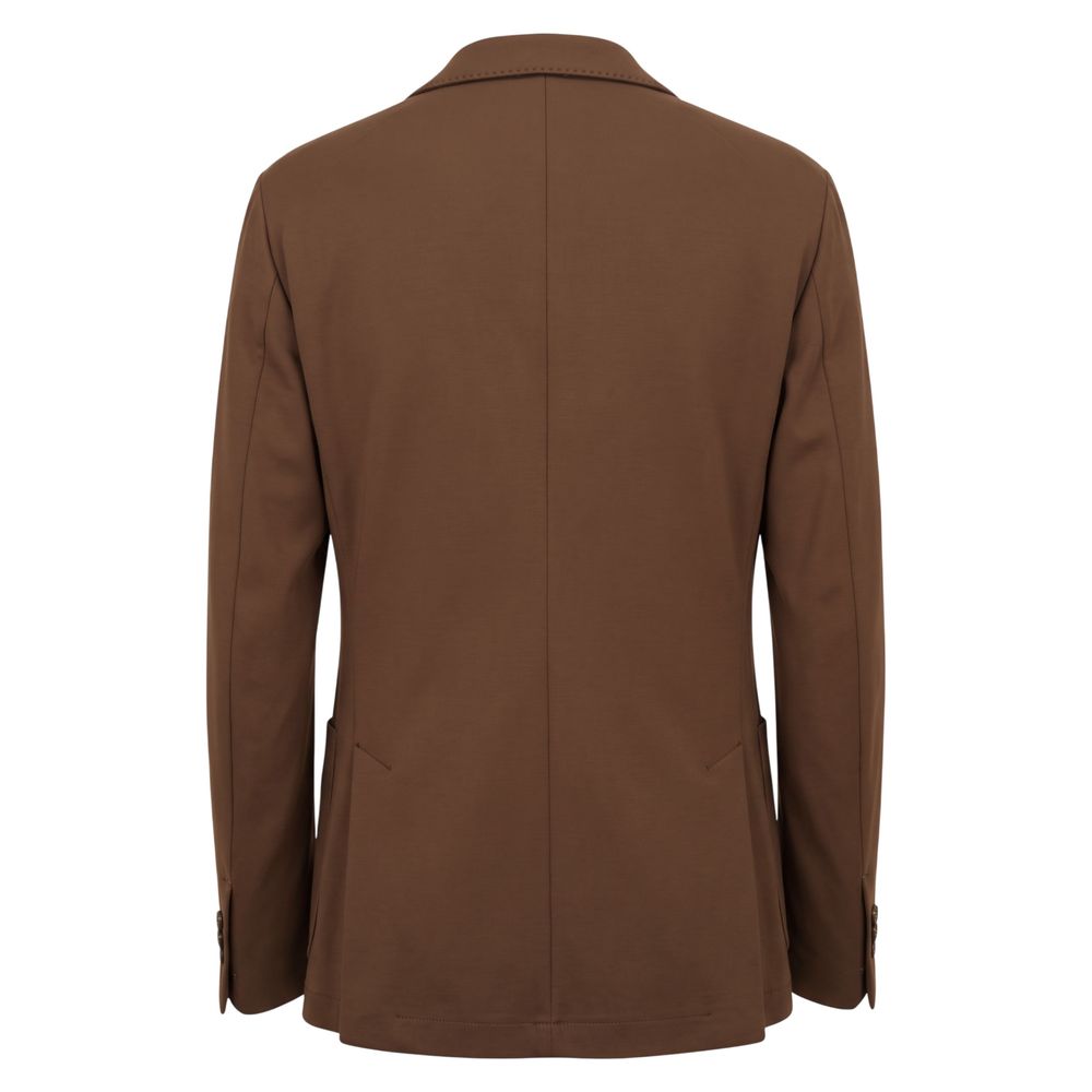 Roberto Pepe Luxury Brown Viscose Men Jacket - Eljoys Fashion 