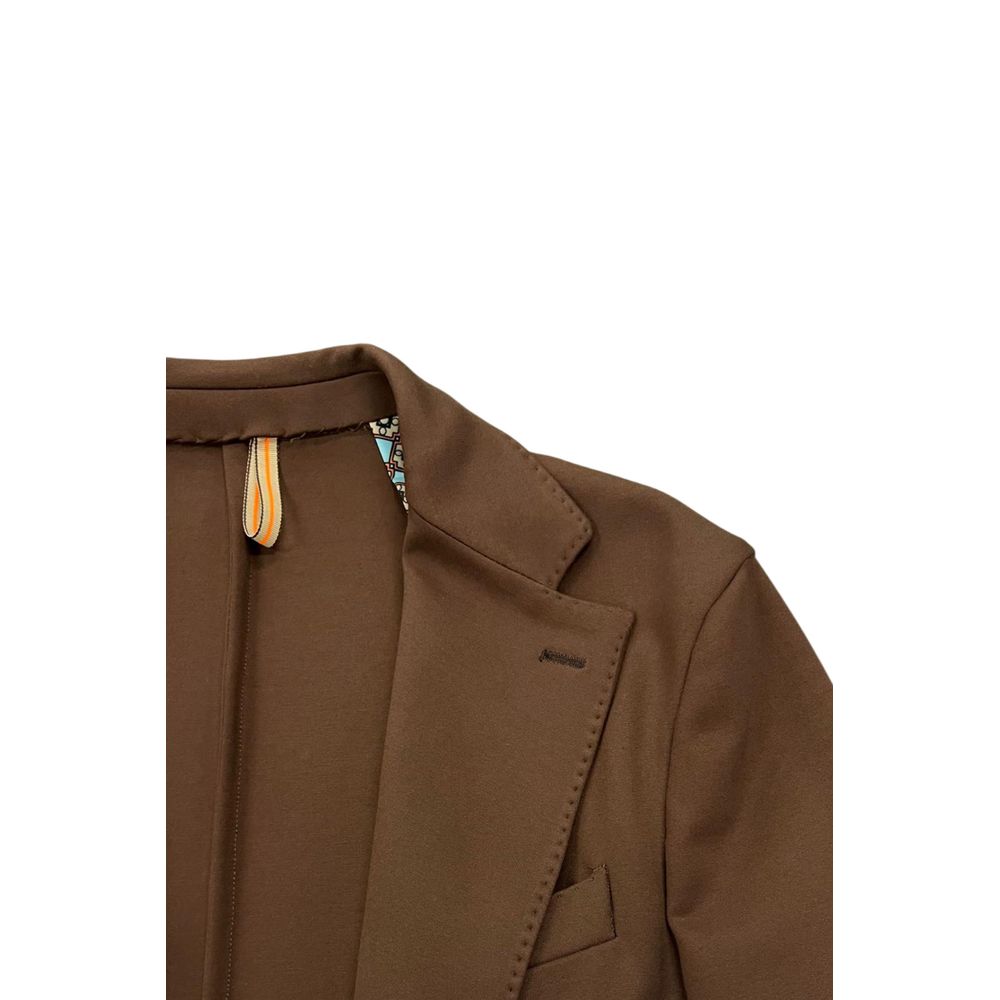 Roberto Pepe Luxury Brown Viscose Men Jacket - Eljoys Fashion 