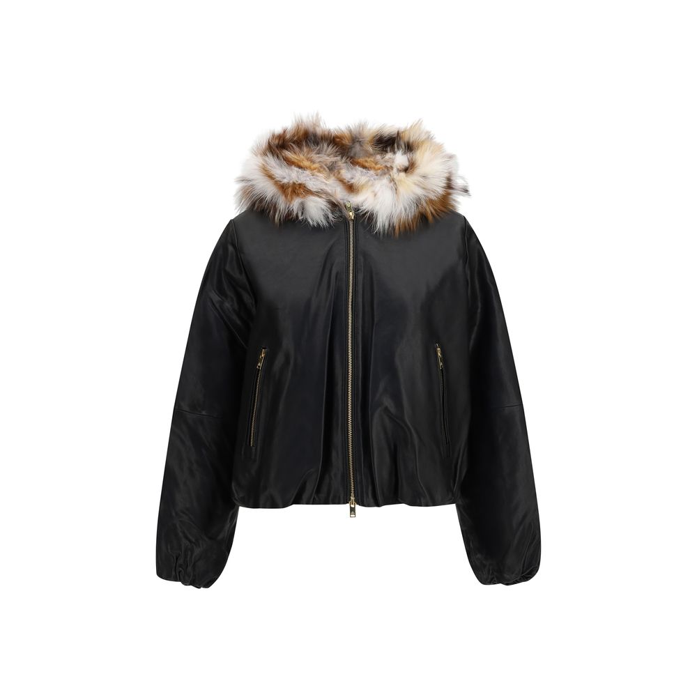 Moose Knuckles Black Lambskin Leather Jacket - Eljoys Fashion 