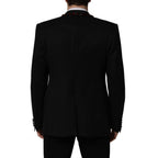 Dolce & Gabbana Black Crystal Embellished Coat Blazer Jacket - Eljoys Fashion 
