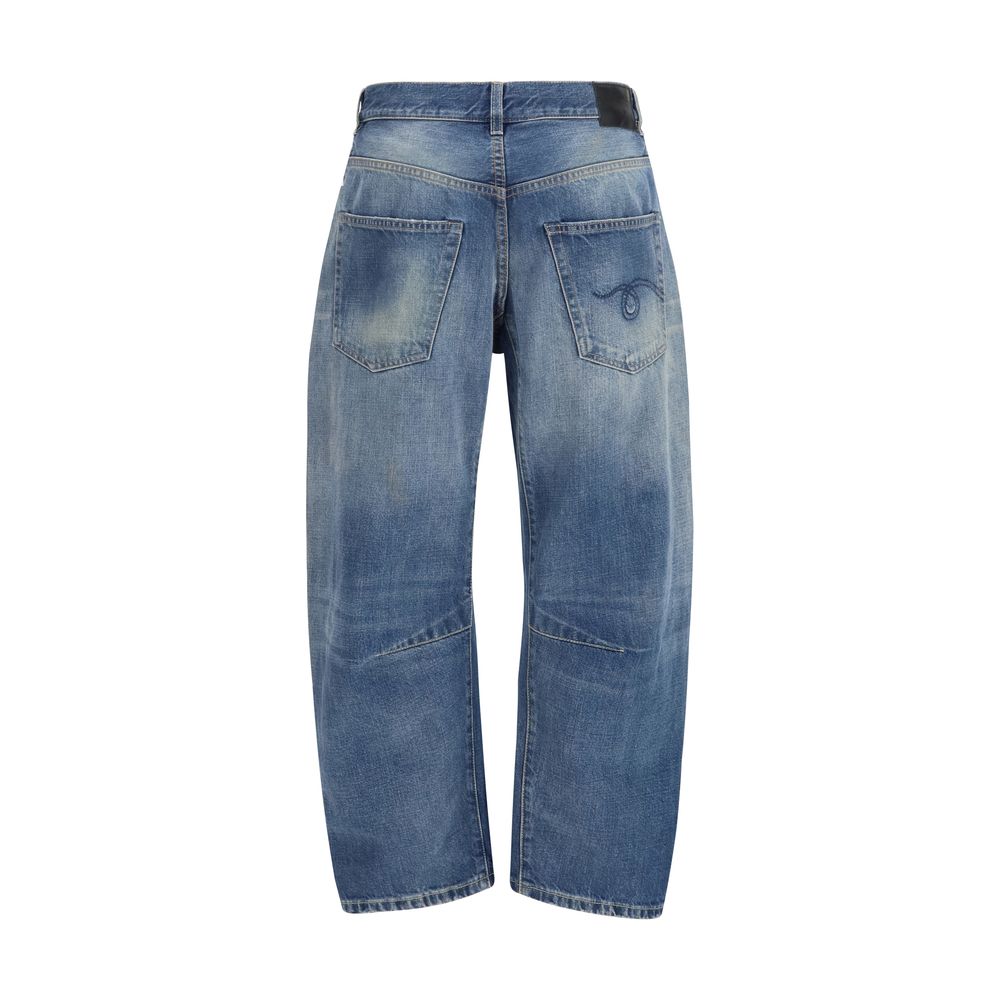 R13 Blue Cotton Boyfriend Jeans - Eljoys Fashion 