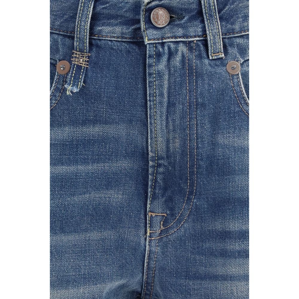 R13 Blue Cotton Boyfriend Jeans - Eljoys Fashion 