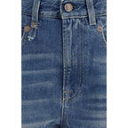 R13 Blue Cotton Boyfriend Jeans - Eljoys Fashion 