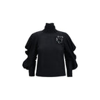 Blumarine Black Wool Oves Aries Turtleneck - Eljoys Fashion 