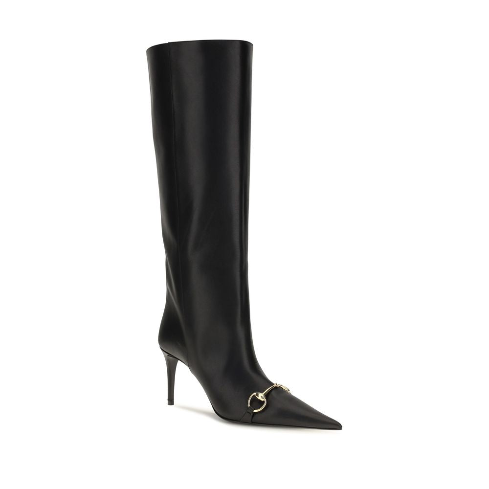Gucci Black Calf Leather Bos Taurus Boots - Eljoys Fashion 