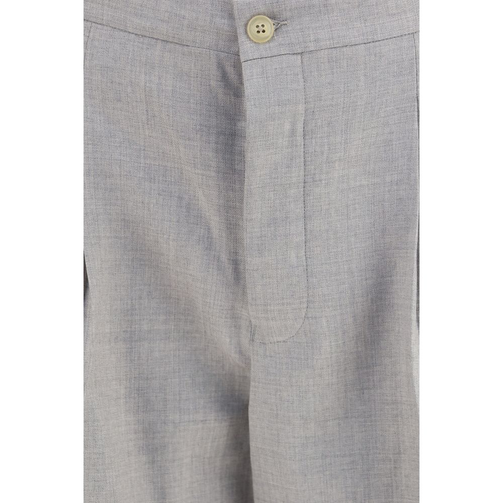 Laneus Gray Wool Oves Aries Casual Pants - Eljoys Fashion 