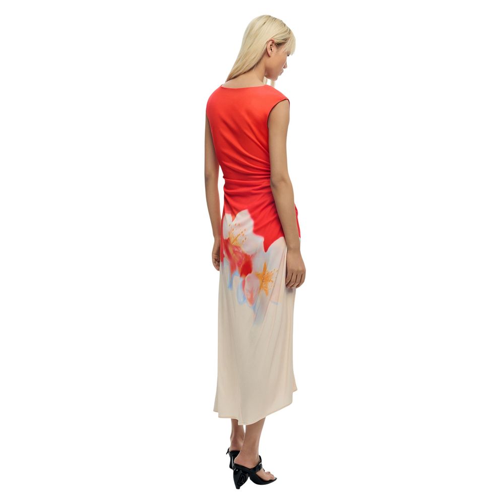 Desigual Orange Viscose Long Dress - Eljoys Fashion 