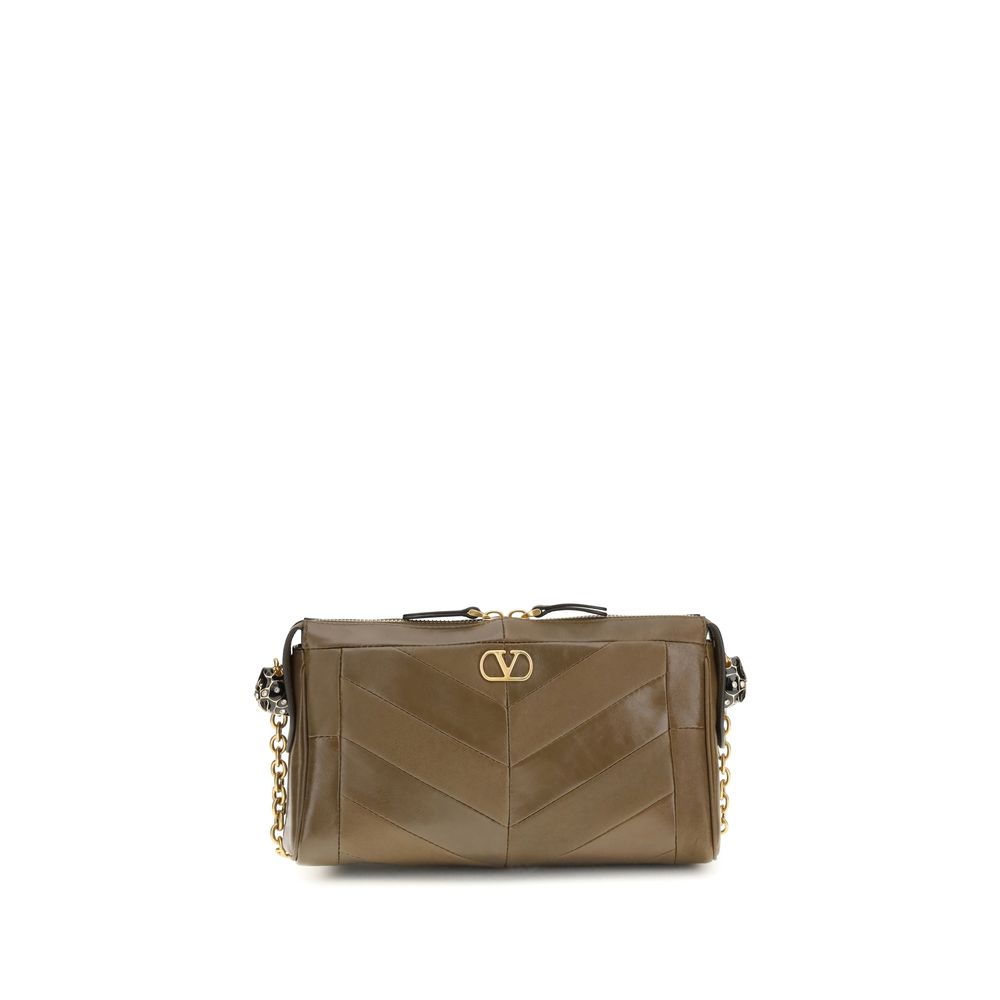 Valentino Garavani Brown Napa Leather / Calf Bos Taurus Shoulder Bag - Eljoys Fashion 