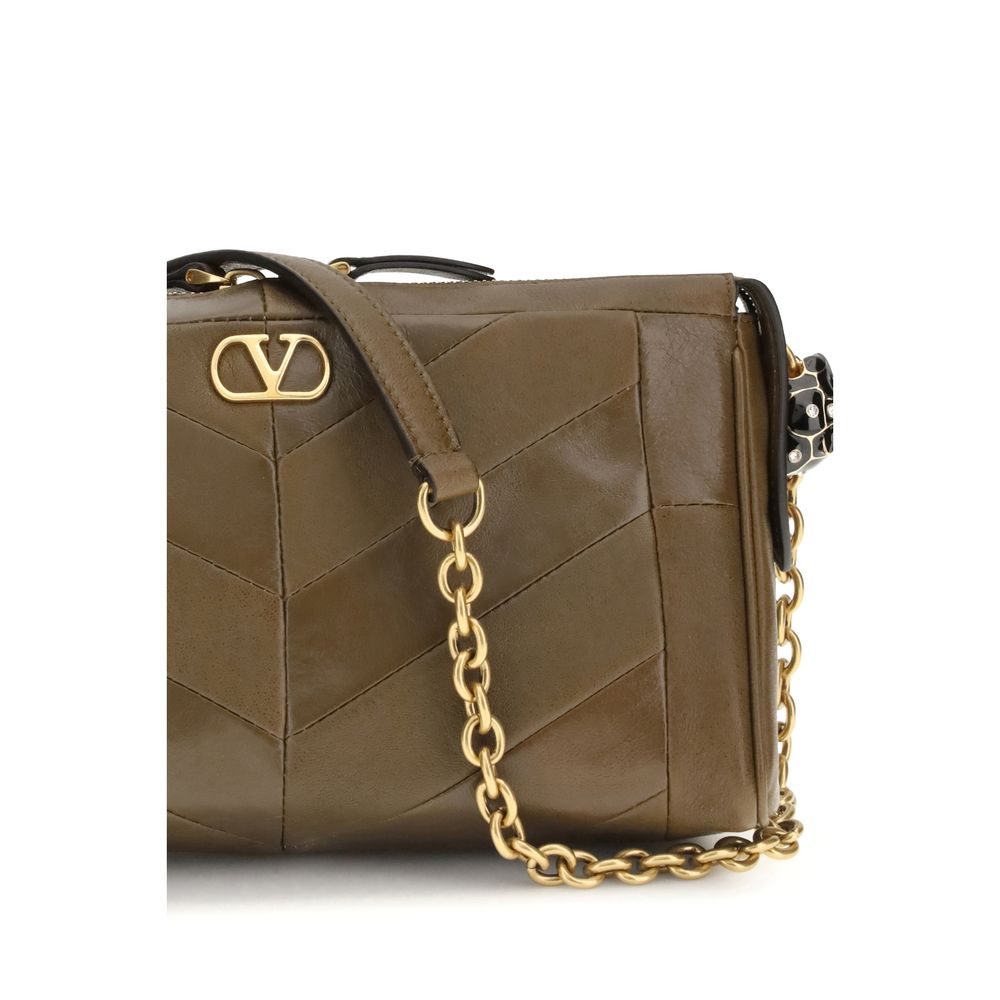 Valentino Garavani Brown Napa Leather / Calf Bos Taurus Shoulder Bag - Eljoys Fashion 