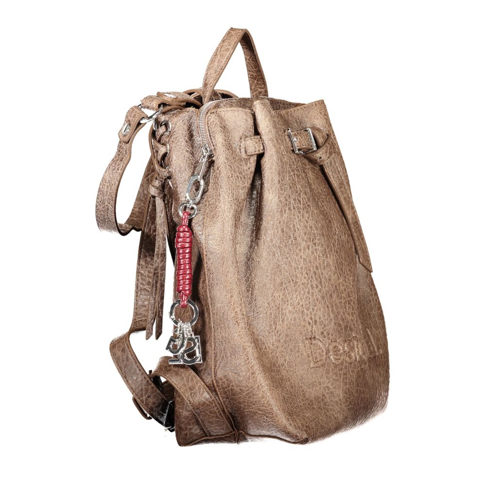 Desigual Brown Polyurethane Women's Backpack - Eljoys Fashion 
