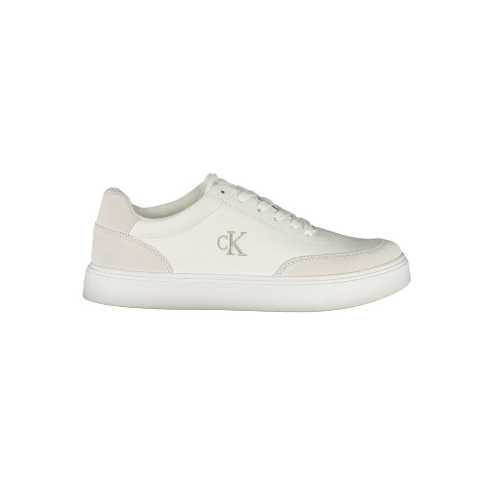 Calvin Klein White Polyurethane Men's Sneaker - Eljoys Fashion 