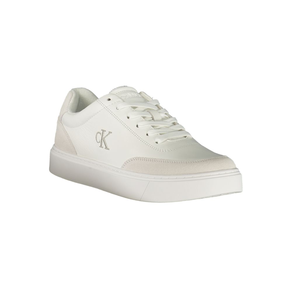 Calvin Klein White Polyurethane Men's Sneaker - Eljoys Fashion 