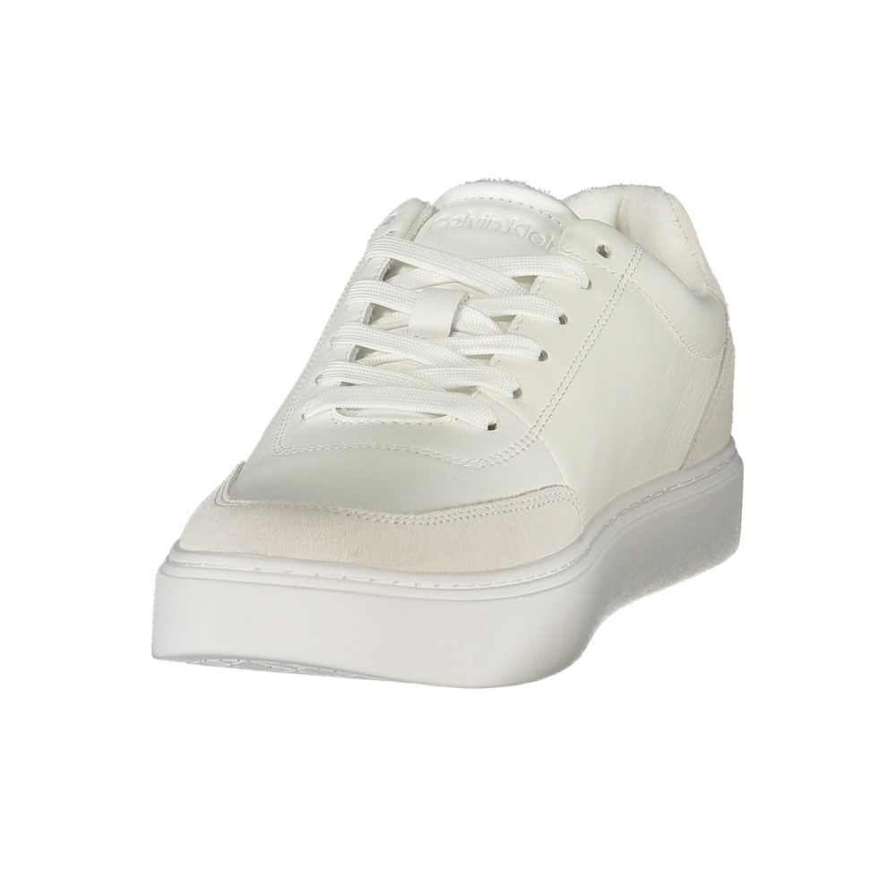 Calvin Klein White Polyurethane Men's Sneaker - Eljoys Fashion 